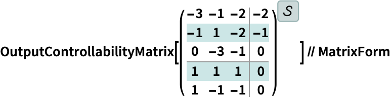 OutputControllabilityMatrix—Wolfram Language Documentation