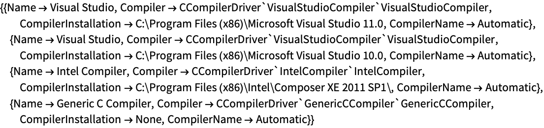 Specific Compilers Wolfram 语言参考资料