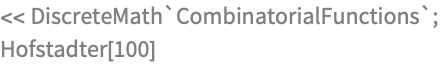 << DiscreteMath`CombinatorialFunctions`;
Hofstadter[100]