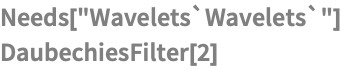 Needs["Wavelets`Wavelets`"]
DaubechiesFilter[2]