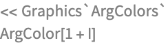<< Graphics`ArgColors`
ArgColor[1 + I]