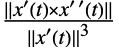 (TemplateBox[{{{{x, ^, {(, ', )}}, (, t, )}, x, {{x, ^, {(, {', '}, )}}, , {(, t, )}}}}, Norm])/(TemplateBox[{{{x, ^, {(, ', )}}, (, t, )}}, Norm]^3)