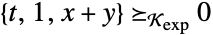 {t,1,x+y}_(TemplateBox[{}, ExponentialConeString])0