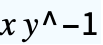 x y^-1