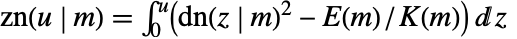 TemplateBox[{u, m}, JacobiZN]=int_0^u(TemplateBox[{z, m}, JacobiDN]^2-TemplateBox[{m}, EllipticE]/TemplateBox[{m}, EllipticK])dz