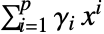 sum_(i=1)^pgamma_i TemplateBox[{x, i}, Superscript]