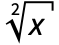 RadicalBox[x, 2, MultilineFunction -> None, SurdForm -> True]