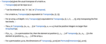 Transpose Switch rows and columns of a matrix Wolfram Documentation