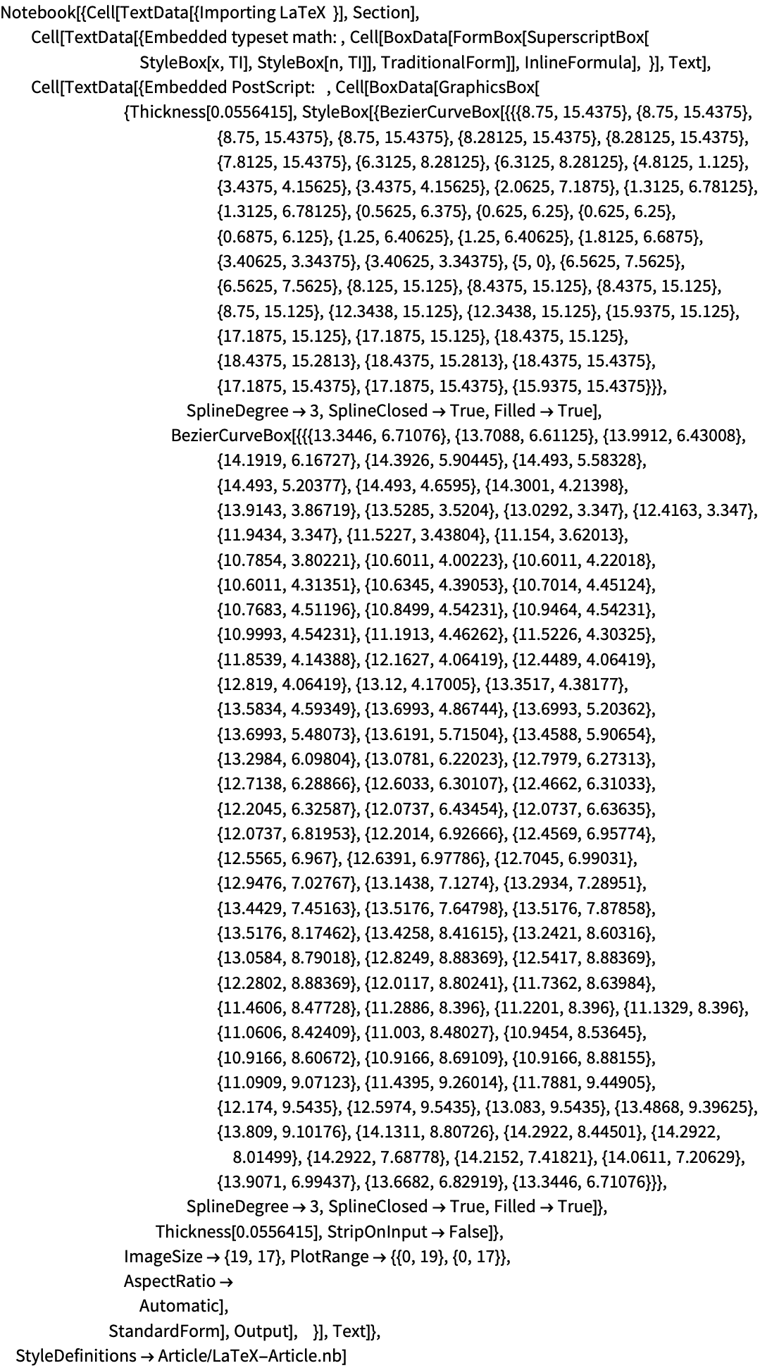 latex xlist examples in text