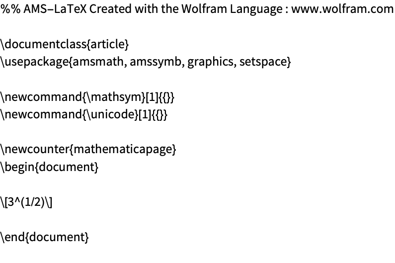 TeX—Wolfram言語ドキュメント