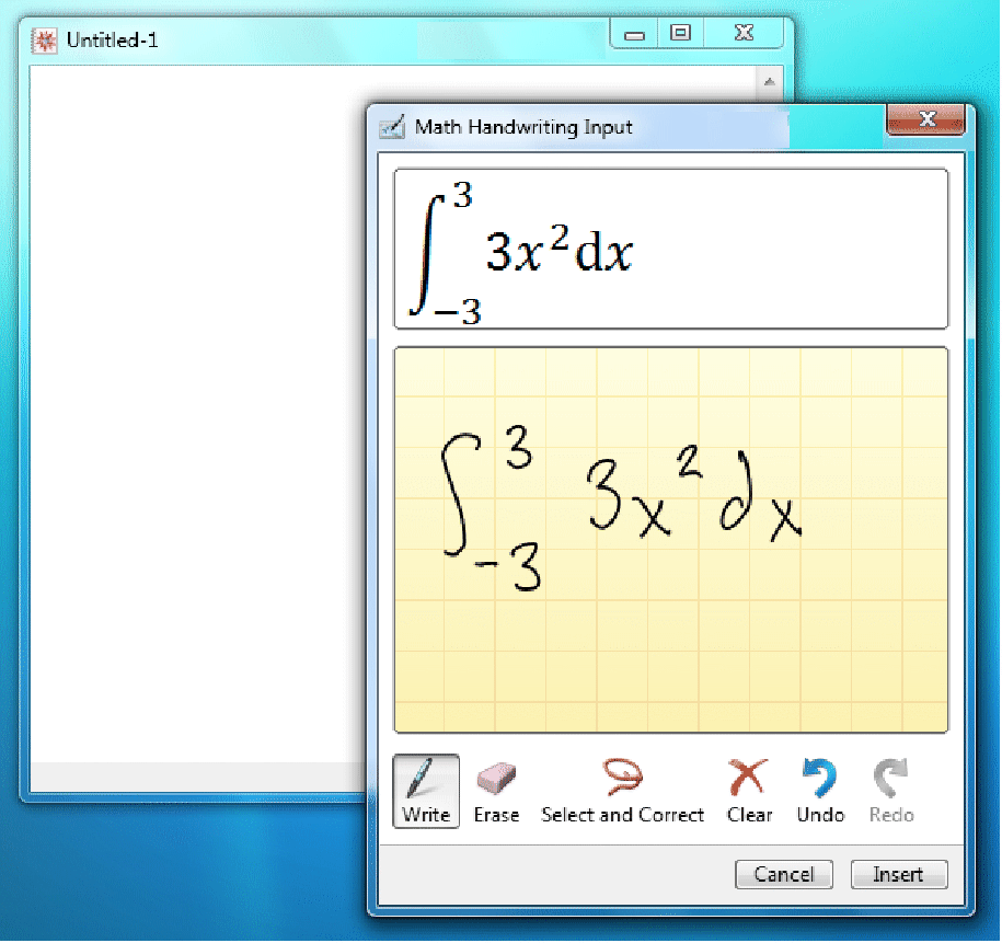 find answers to math input panel