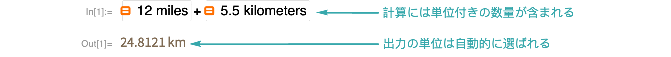 単位付きの数量を計算する Wolfram言語ドキュメント