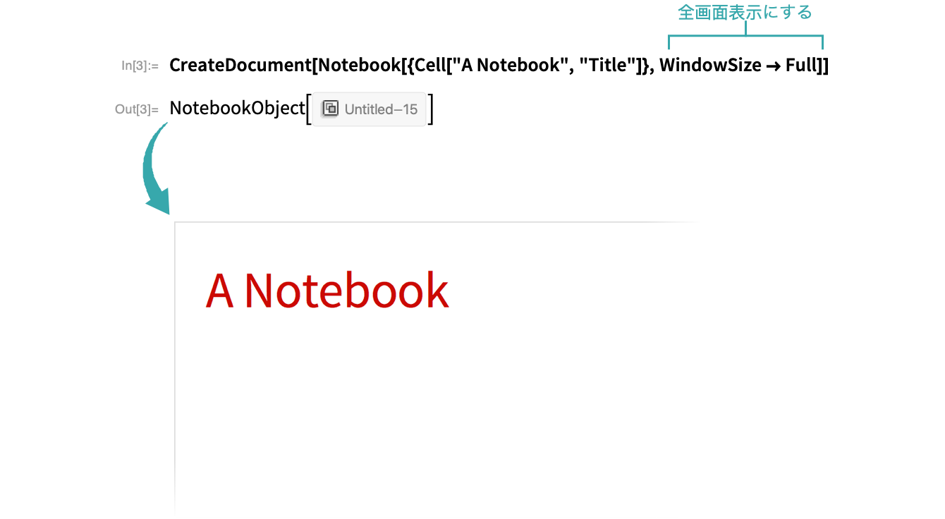 ノートブックを画面全体に表示する—Wolfram言語ドキュメント