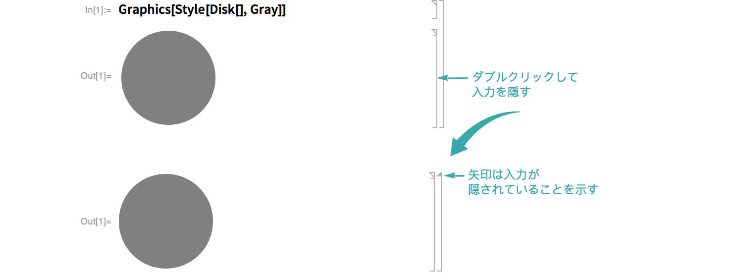 ノートブックの入力を隠す Wolfram言語ドキュメント