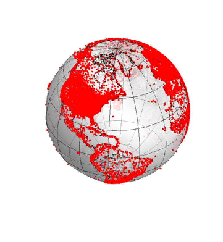 Construct a Globe Showing All Weather Stations