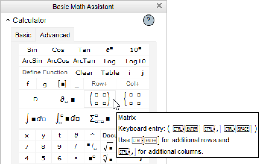 Input a Matrix—Wolfram Documentation