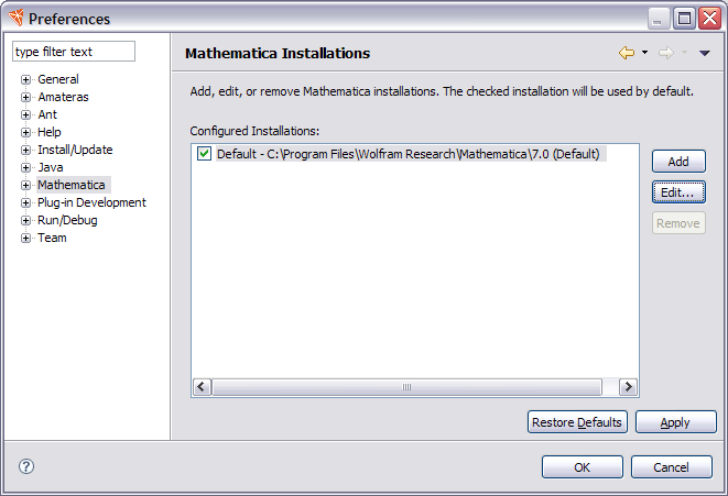 Workbench Preferences