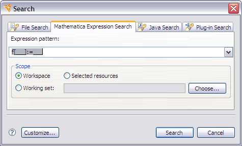 Mathematica Expression Search