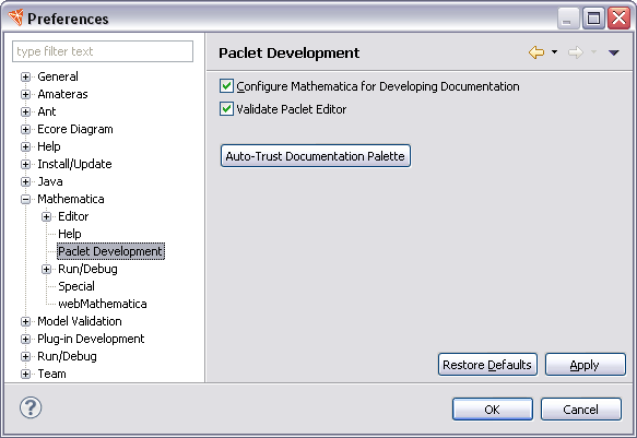 Workbench Preferences